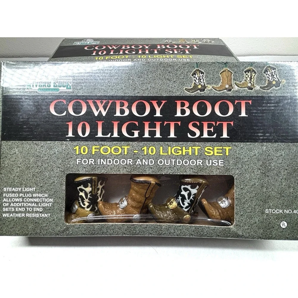 3 Rivers Edge Cowboy Boots Lights‎ 10Ft Light Sets LOT Fishing Texas Floats NIB